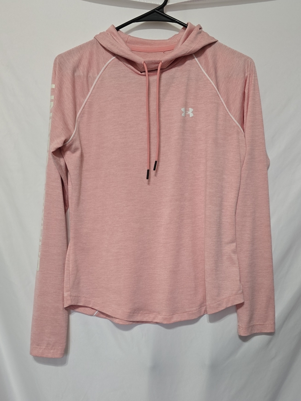 Under Armour Pink Velocity Wordmark Hoodie Training Long Sleeve S